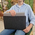 hotizontal macbook case dark grey felt laptop sleeve hand made mac cover air 15 in