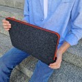 fluo orange macbook sleeve dark grey felt laptop case mac cover 16 inch