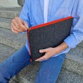 fluo orange macbook sleeve dark grey felt laptop case mac cover air 13 in