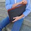 fluo orange macbook sleeve dark grey felt laptop case mac cover air 15 in