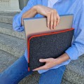 fluo orange macbook sleeve dark grey felt laptop case mac cover pro 14 in
