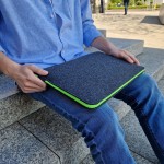 FLUO GREEN DARK GREY FELT LAPTOP CASE