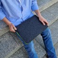 fluo green zipper macbook sleeve dark grey felt laptop case mac cover neo