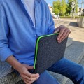 fluo green zipper macbook sleeve dark grey felt laptop case mac cover air 15 in