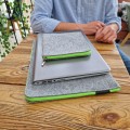fluo green zippers laptop case macbook felt sleeve with pocket 16 inch cover