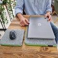 fluo green zippers laptop case macbook felt sleeve with pocket mac air 13 cover