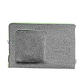 fluo green zippers laptop case macbook felt sleeve with pocket 13 inch cover