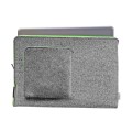 fluo green zippers laptop case macbook felt sleeve with pocket 14 inch cover