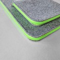 fluo green zippers laptop case macbook felt sleeve with pocket