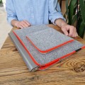 fluo orange zippers laptop felt case with pocket macbook sleeve 15 inch hand made cover