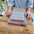 fluo orange zippers laptop felt case with pocket macbook sleeve hand made 16 inch cover