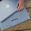 horizontal felt laptop sleeve with name MacBook cover embroided name 13 inch case