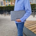 horizontal felt laptop sleeve with name MacBook cover embroided name 14 inch case