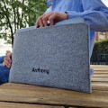 horizontal felt laptop sleeve with name MacBook cover embroided name mac pro 14 case