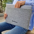 horizontal felt laptop sleeve with name MacBook cover embroided name mac neo case