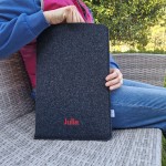 VERTICAL DARK GREY FELT CASE WITH NAME