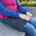vertical dark grey felt case personalized with name MacBook sleeve laptop cover