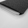 vertical dark grey felt case personalized with name MacBook sleeve laptop cover