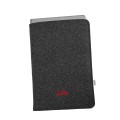 vertical dark grey felt case personalized with name MacBook sleeve laptop cover