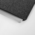 horizontal dark grey felt laptop case with name MacBook sleeve personalized 16 inch cover