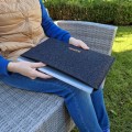 horizontal dark grey felt laptop case with name MacBook sleeve personalized mac pro 16 cover