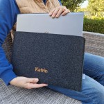 HORIZONTAL DARK GREY LAPTOP CASE WITH NAME