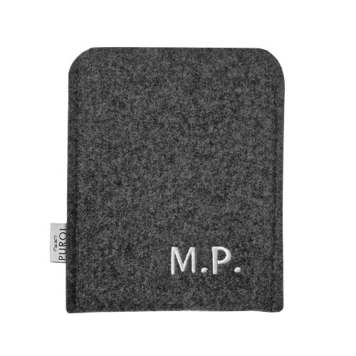 dark grey felt kindle case ebook reader cover felt sleeve personalisation embroidery