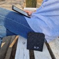 dark grey felt kindle case ebook reader cover felt sleeve personalisation embroidery