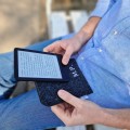dark grey felt kindle case ebook reader cover felt sleeve personalisation embroidery