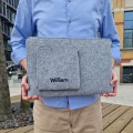 personalized felt laptop sleeve MacBook case name embroidery mac cover black zipper mac air 13
