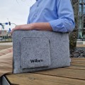 personalizowane etui na laptopa z kieszonką pokrowiec z filcu na MacBooka filcowy cover haft komputerowy mac air 13