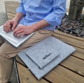 personalized felt laptop sleeve MacBook case name embroidery mac cover black zipper mac pro 16