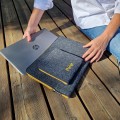 etui na laptopa personalizowany pokrowiec filcowy macbook air 13 żółty zamek